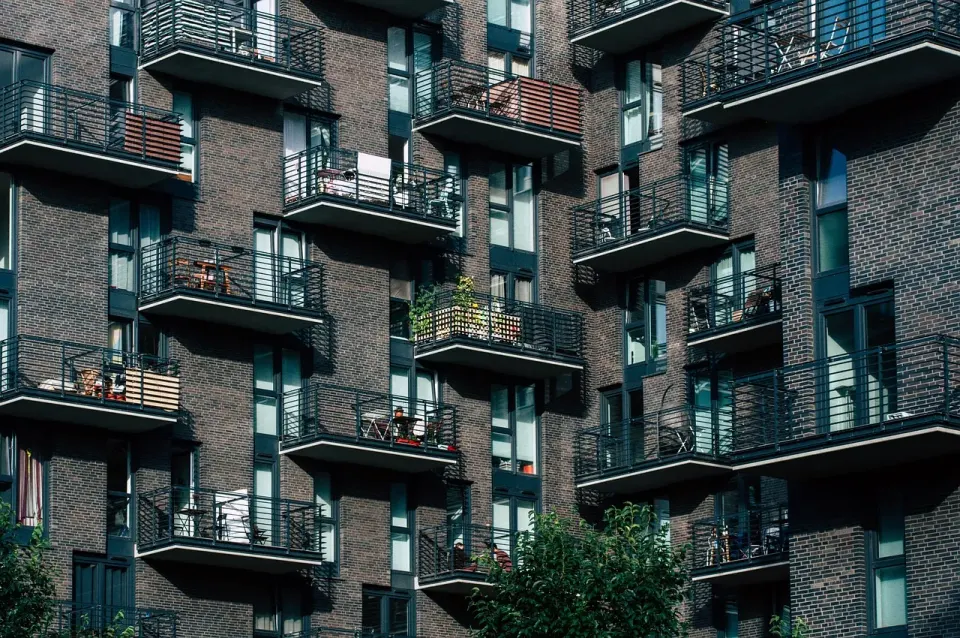 balconies, apartments, building, facade