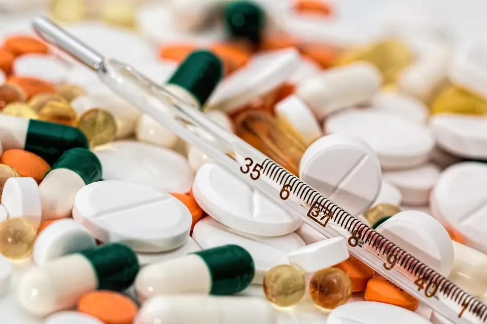 thermometer, medications, tablets, medicine