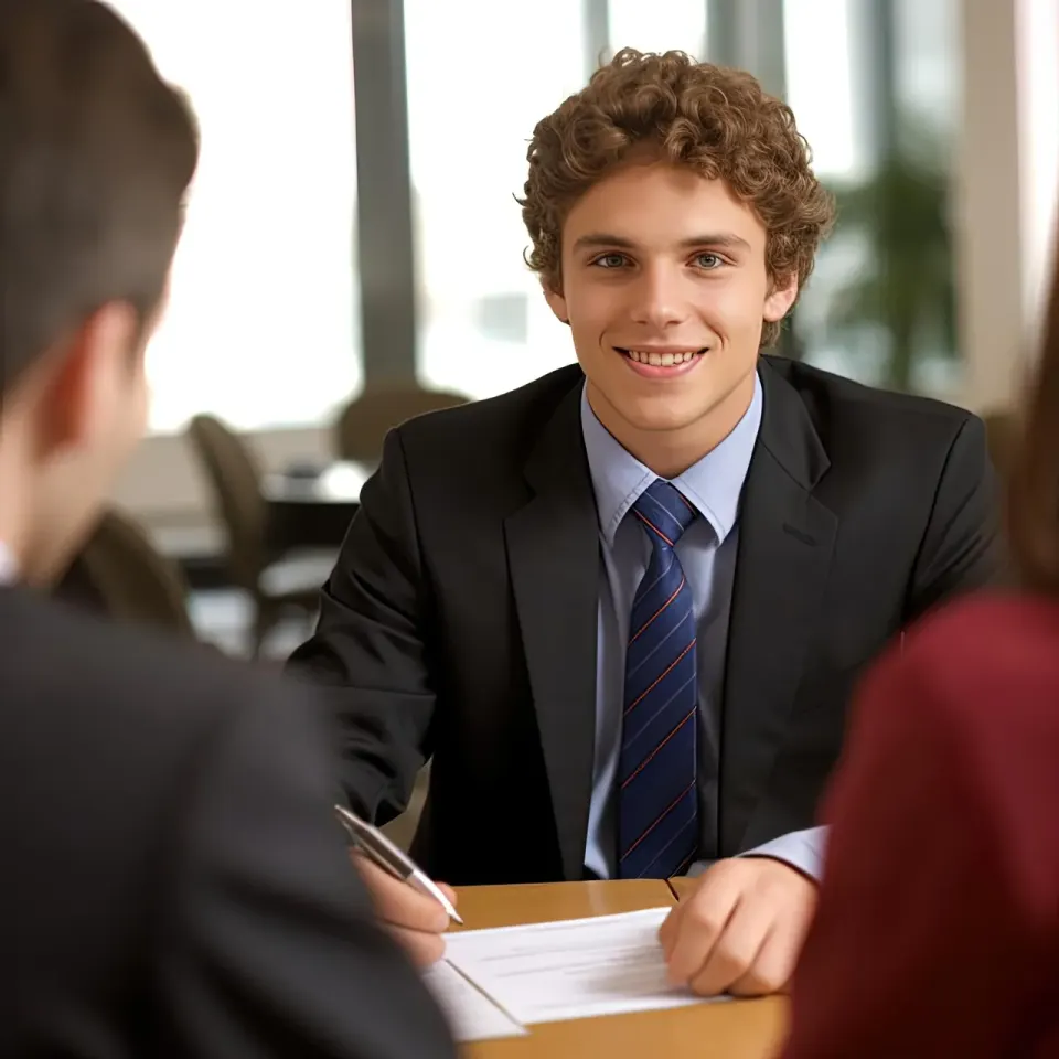 focused american men, customer meeting, financial advisor, stock photo