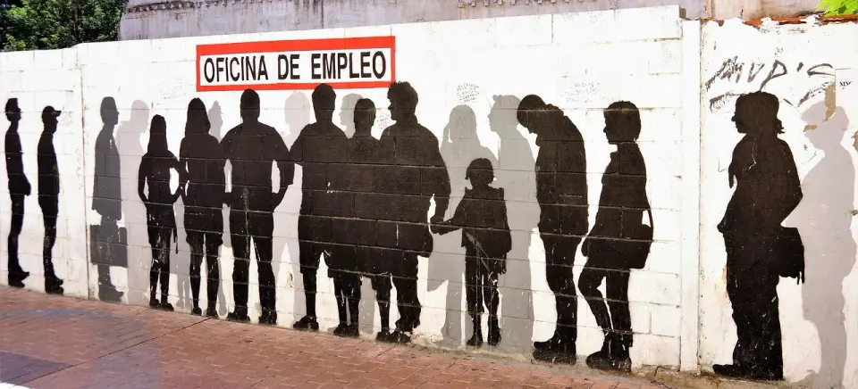 wall art, employment, queue, graffiti