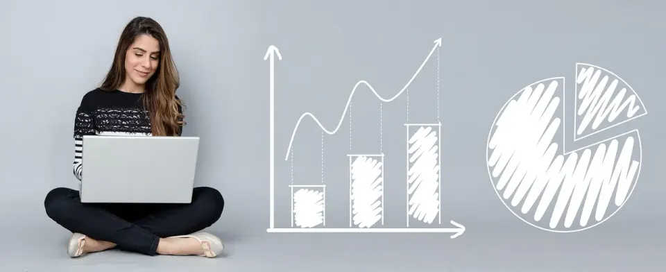 analytics, charts, business, woman