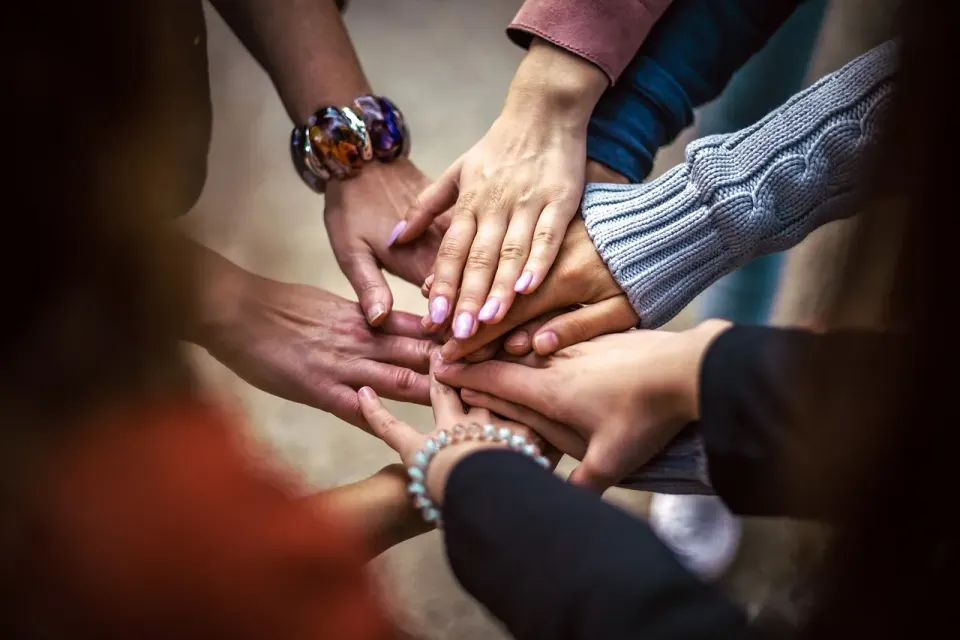 team, friendship, group, hands