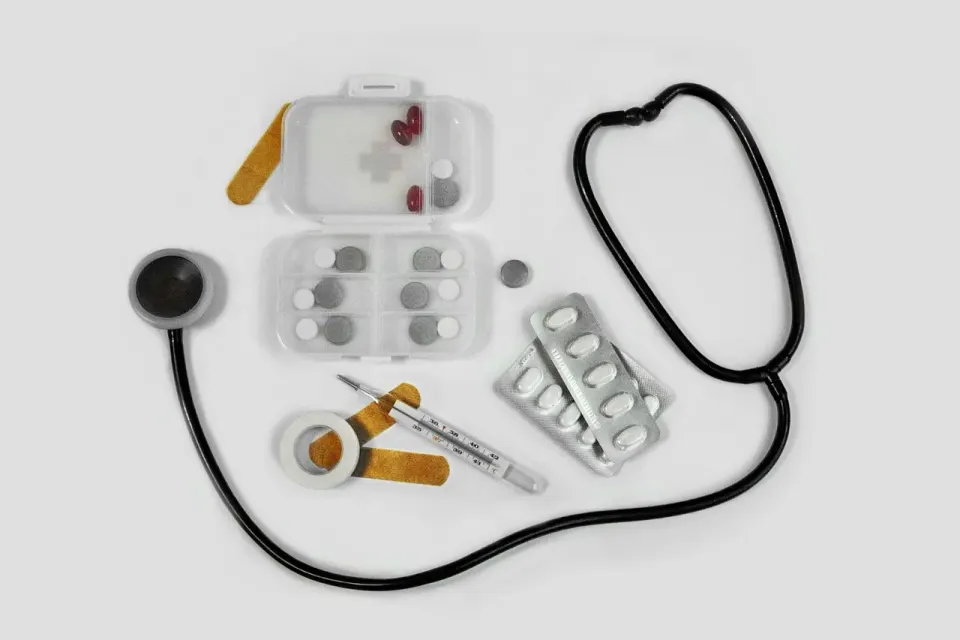 thermometer, medications, tablets, medicine