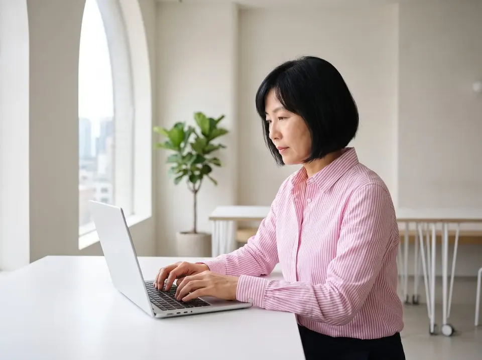 woman, work, computer, office
