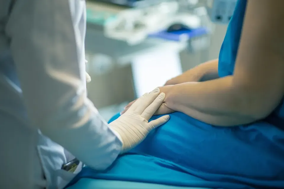 Medical treatment underway in a hospital clinic