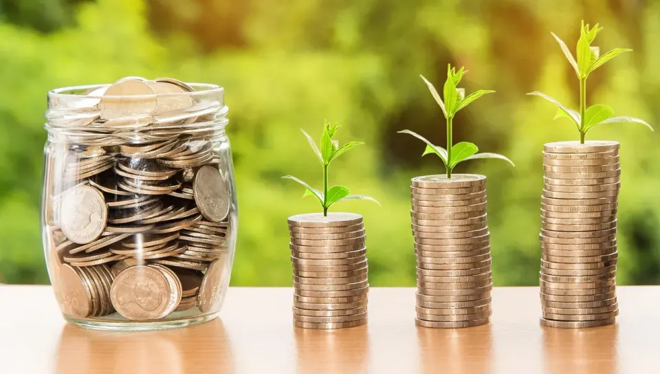 Coins and money symbolizing retirement savings